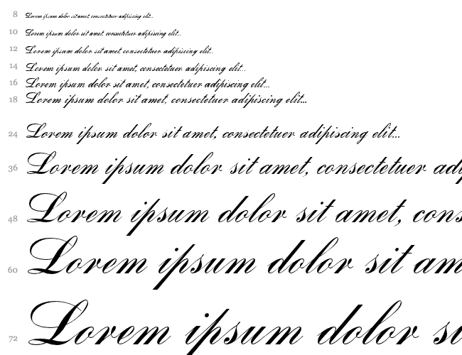 Romantica script Cascade 
